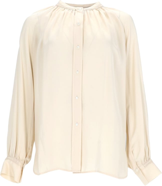 Vince Silk Blouse with Gentle Gathers and Elasticized Cuffs