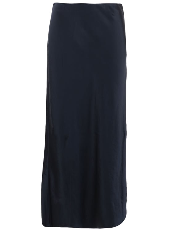 Vince Flowing Long Skirt with Side Slit and Flared Hem