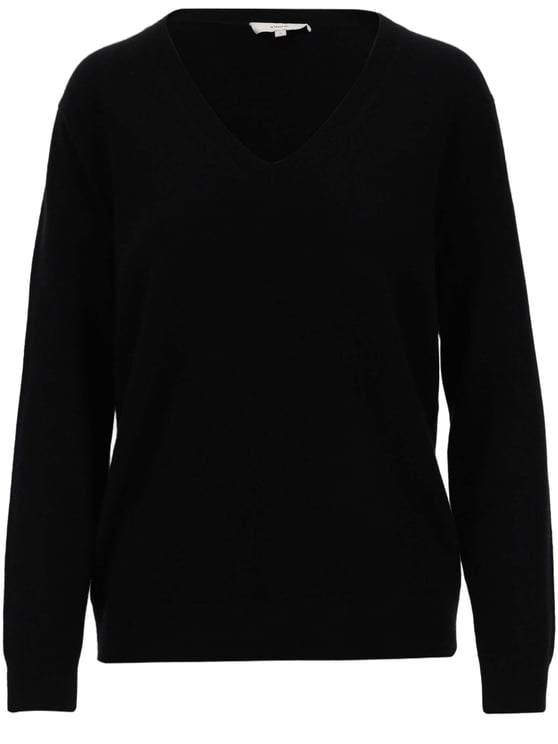 Vince V-neck Cashmere Sweater with Ribbed Cuffs and Straight Hem