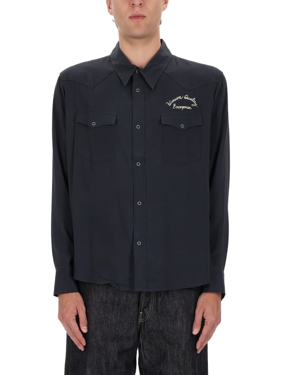 Visvim Four Corners Embroidered Rayon Shirt