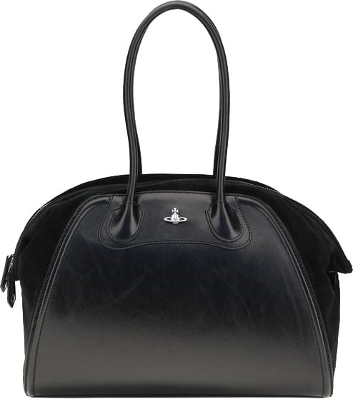 Vivienne Westwood Vivienne Westwood Black Calf Leather Bos Taurus Shoulder Bag