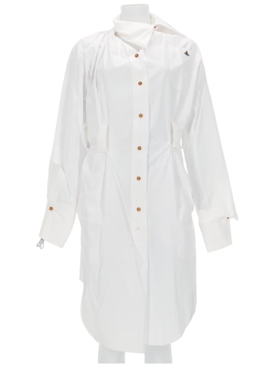 Vivienne Westwood White Drunken Asymmetrical Shirt Dress