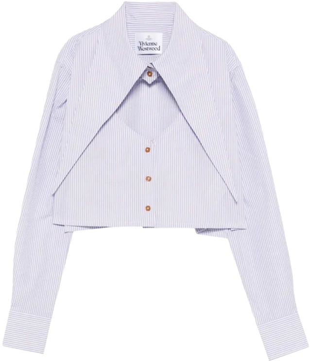 Vivienne Westwood Cut Off Heart Shirt White/blue Stripe