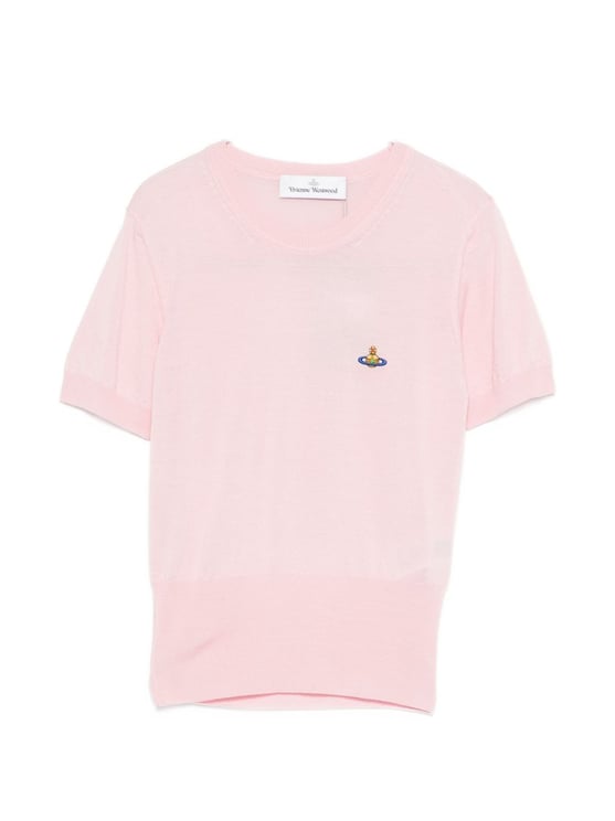 Vivienne Westwood Short-Sleeve Fitted Top With Embroidered Emblem