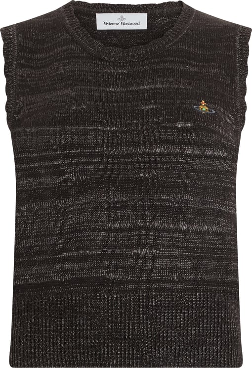Vivienne Westwood Sleeveless knit sweater with embroidered logo