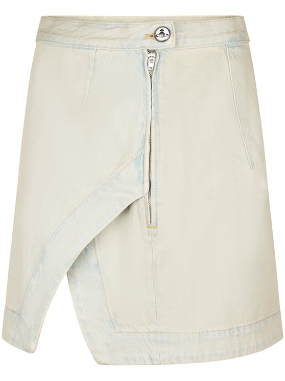 Vivienne Westwood Mini Denim Skirt with Asymmetrical Flap