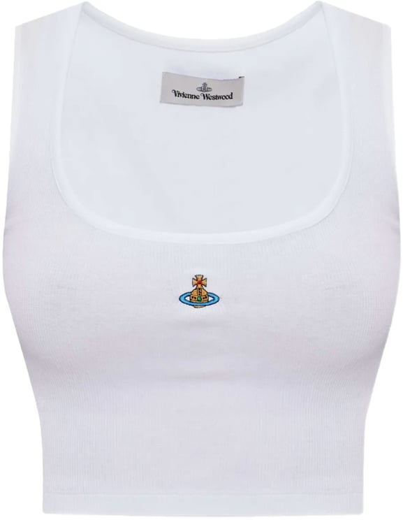 Vivienne Westwood Cropped Rib Vest White