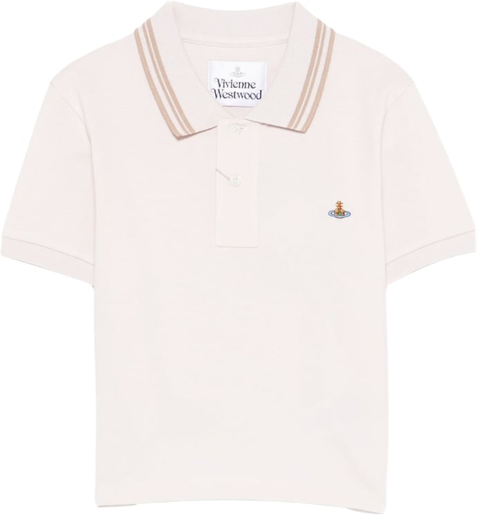 Vivienne Westwood Cropped Double Stripe Cotton Polo Shirt
