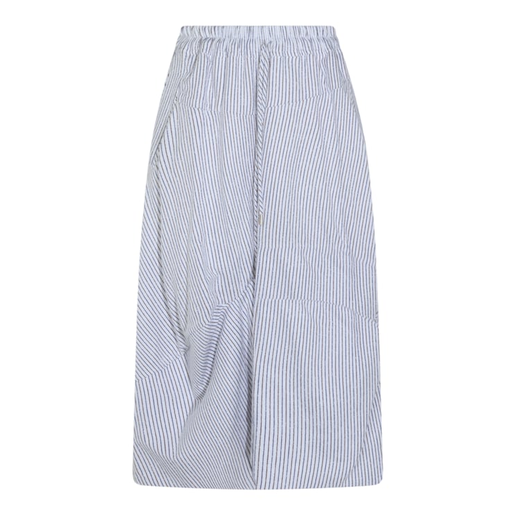 Vivienne Westwood Knee-Length Skirt with Vertical Stripes and Gathered Design