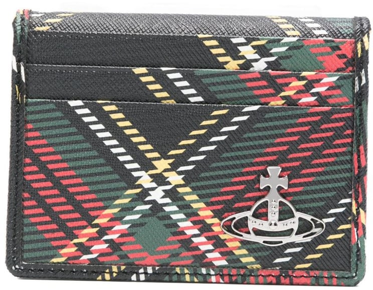 Vivienne Westwood Compact Black Tartan Plaid Wallet