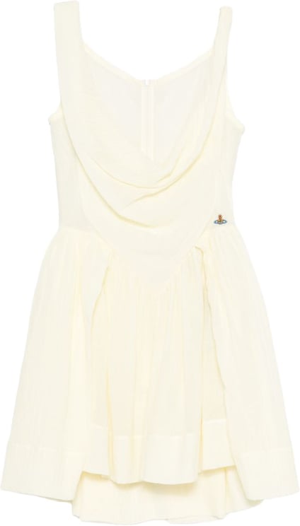 Vivienne Westwood Yellowish White Orb Logo Sleeveless Dress