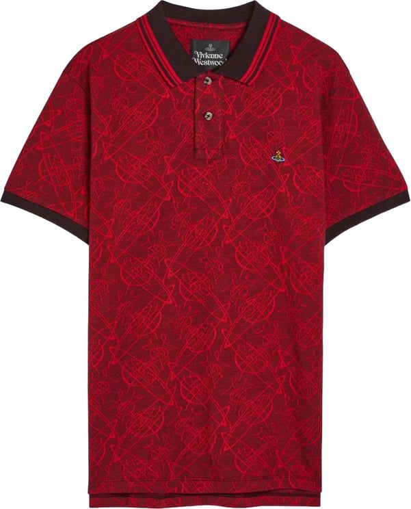 Vivienne Westwood Red Silk and Nylon Crew Neck Polo