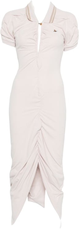 Vivienne Westwood Fitted Midi Dress With Ruched Detailing And Polo Collar