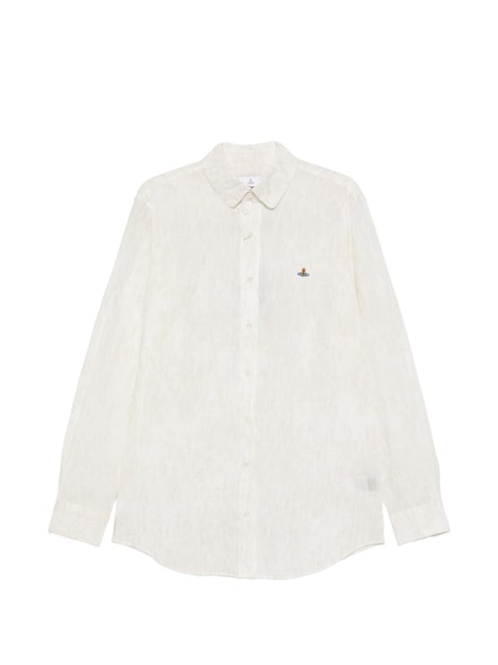 Vivienne Westwood White Orb Cotton Blend Casual Shirt