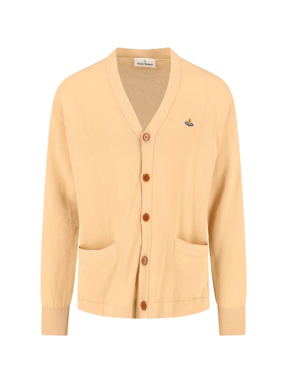 Vivienne Westwood Beige Alex Cotton V-Neck Cardigan