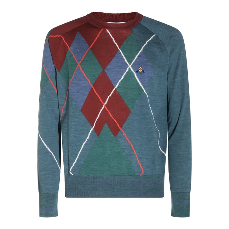 Vivienne Westwood Multicolor Wool Argyle Jumper with Emblem Detail