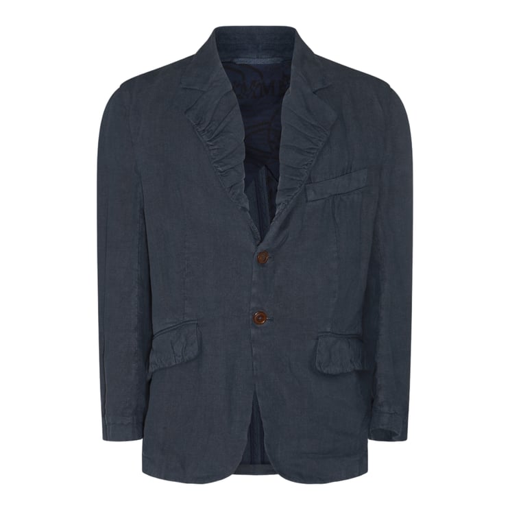 Vivienne Westwood Tailored Black Jacket With Ruffle Detailing And Flap Pockets