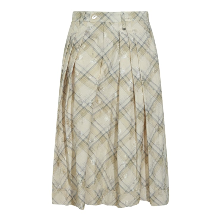 Vivienne Westwood Mid-Length Pleated Skirt With High Waist And Button Closure