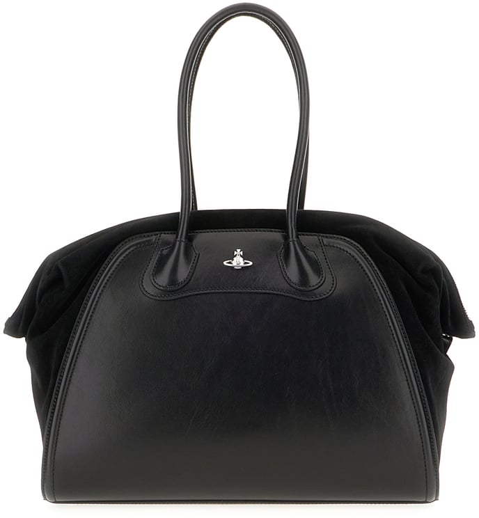 Vivienne Westwood Vivienne Westwood Black leather and suede Shirley shoulder bag