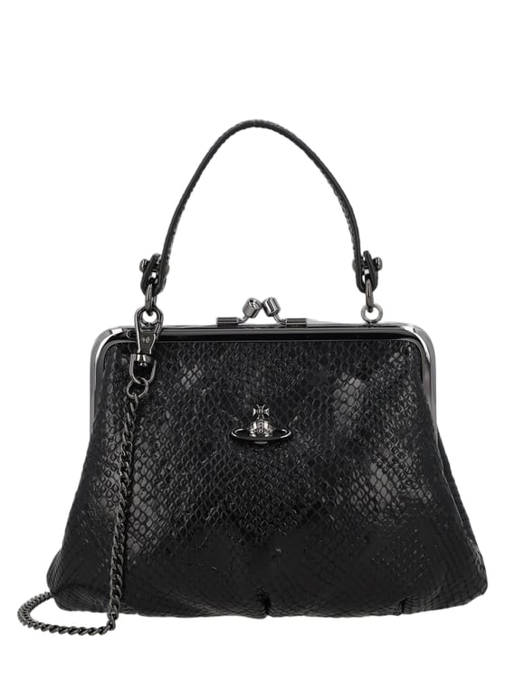 Vivienne Westwood Textured Snakeskin Pattern Clasp Shoulder Bag
