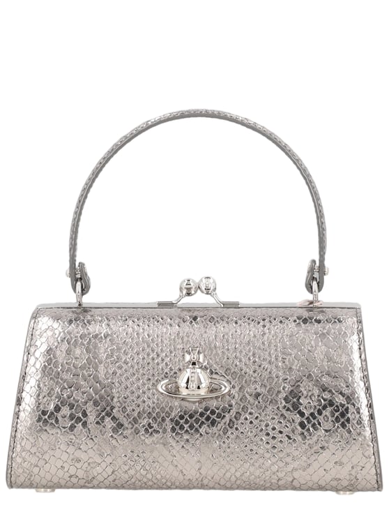 Vivienne Westwood Silver Doll Xl Snakeskin Pattern Handbag