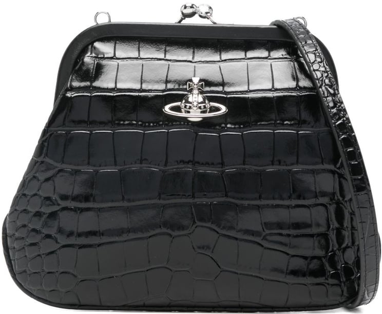 Vivienne Westwood Crocodile Embossed Leather Clutch Bag