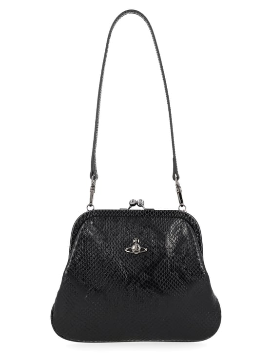 Vivienne Westwood Neutrals Vivienne'S Snakeskin Leather Clutch Bag