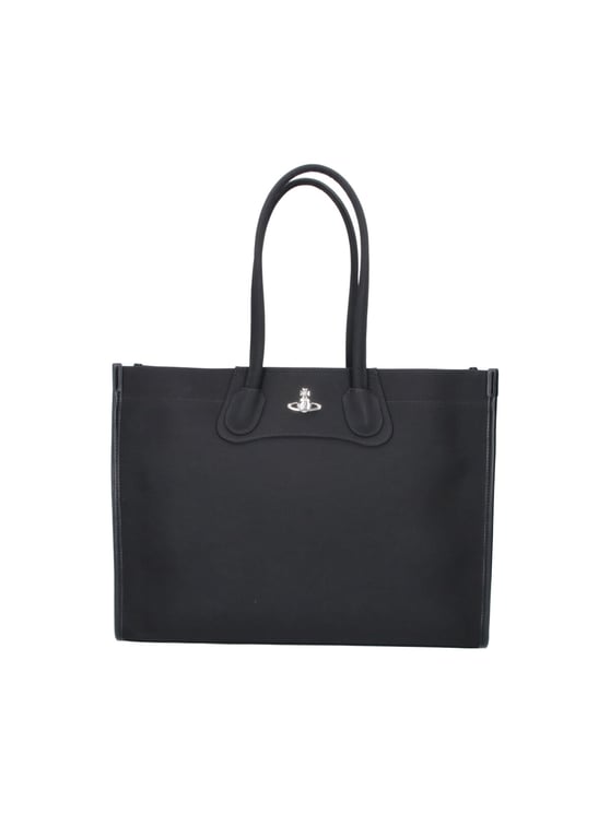 Vivienne Westwood Black Troy Fabric Tote Bag