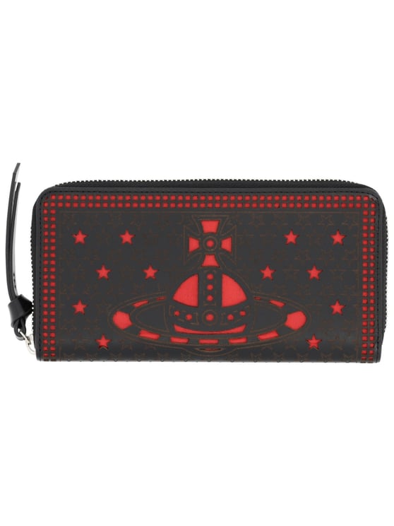 Vivienne Westwood Zip-Around Leather Emblem Wallet