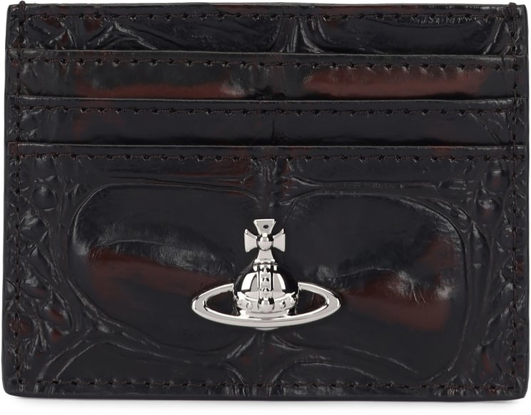 Vivienne Westwood Leather Card Holder with Metallic Logo
