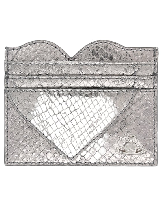 Vivienne Westwood Heart Silver Metallic Cardholder Wallet Card Holder