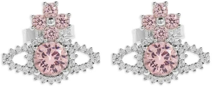 Vivienne Westwood Valentina Orb Earrings Platinum / Pink / White Cz