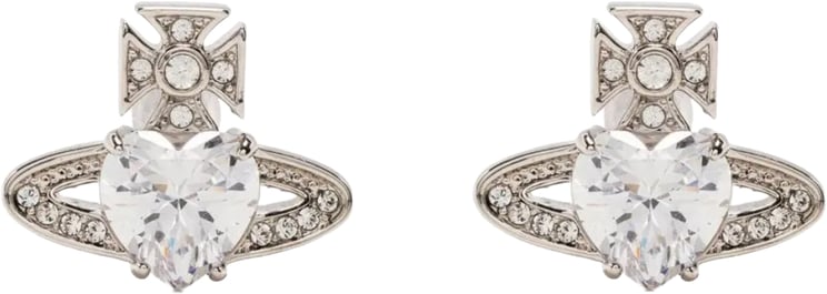 Vivienne Westwood Ariella Earrings Platinum / White Cz /crystal