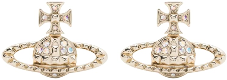 Vivienne Westwood Mayfair Bas Relief Earrings Gold Crystal