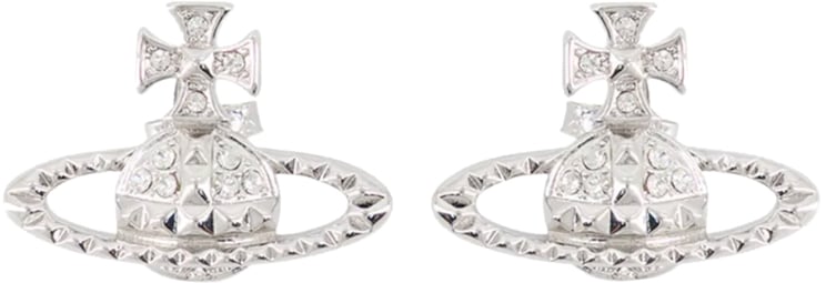 Vivienne Westwood Mayfair Bas Relief Earrings Rhodium Crystal
