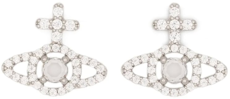Vivienne Westwood Olympia Cz Earrings Platinum / White