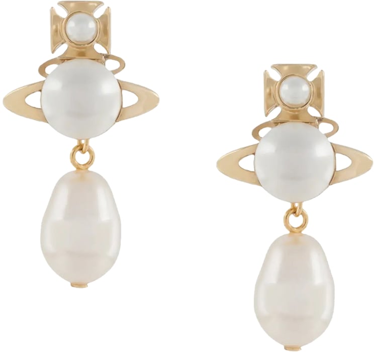 Vivienne Westwood Inass Earrings Gold / Creamrose