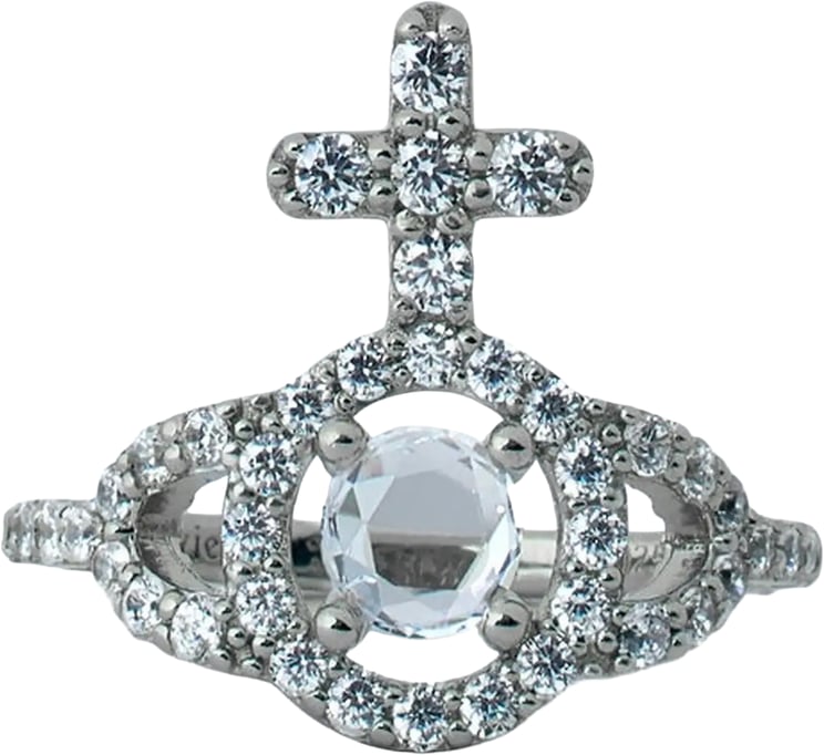 Vivienne Westwood Olympia Cz Ring Platinum / White