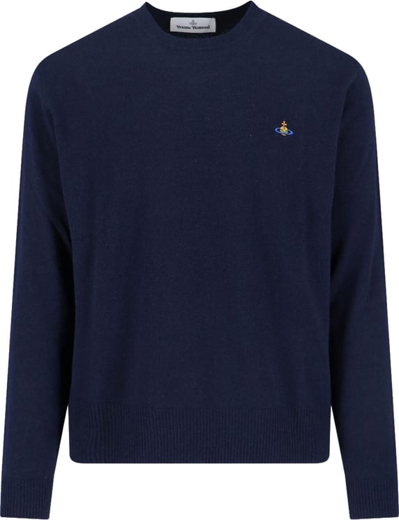 Vivienne Westwood "Alex" Crew Neck Sweater In Blue Wool