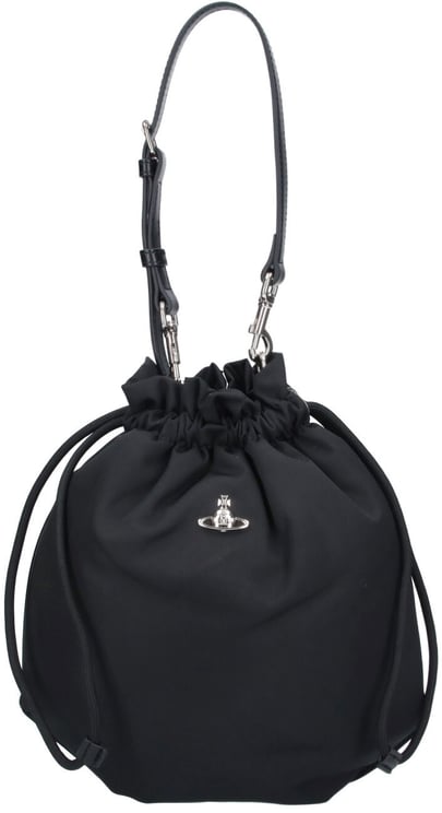 Vivienne Westwood Black Orb Drawstring Fabric Pouch