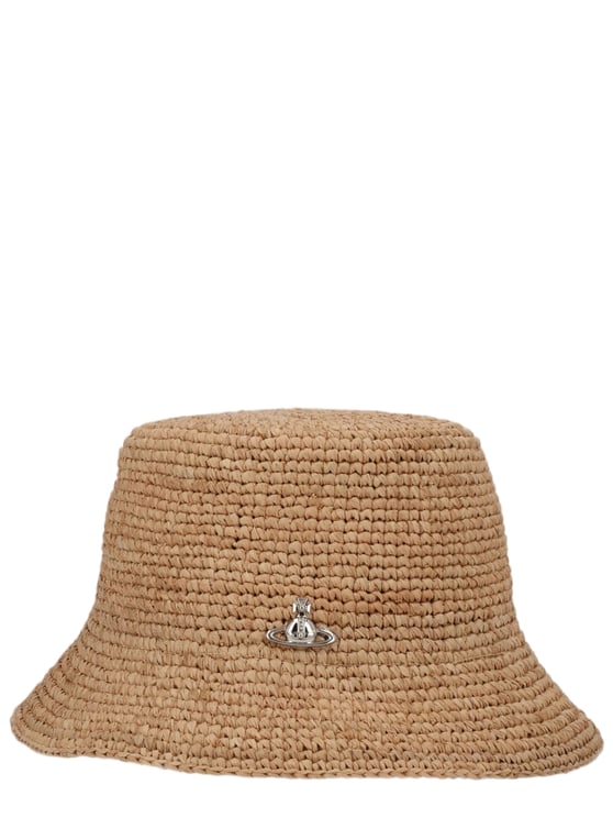 Vivienne Westwood Natural Woven Raffia Bucket Hat