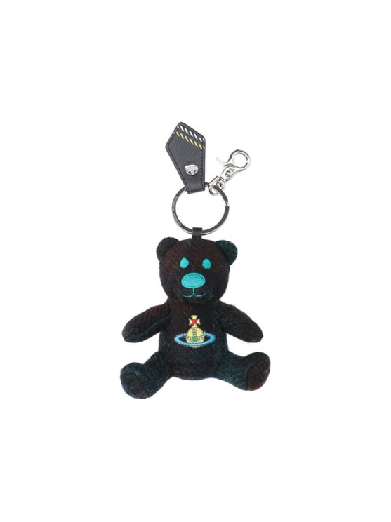 Vivienne Westwood Compact Black Keychain With Smooth Finish