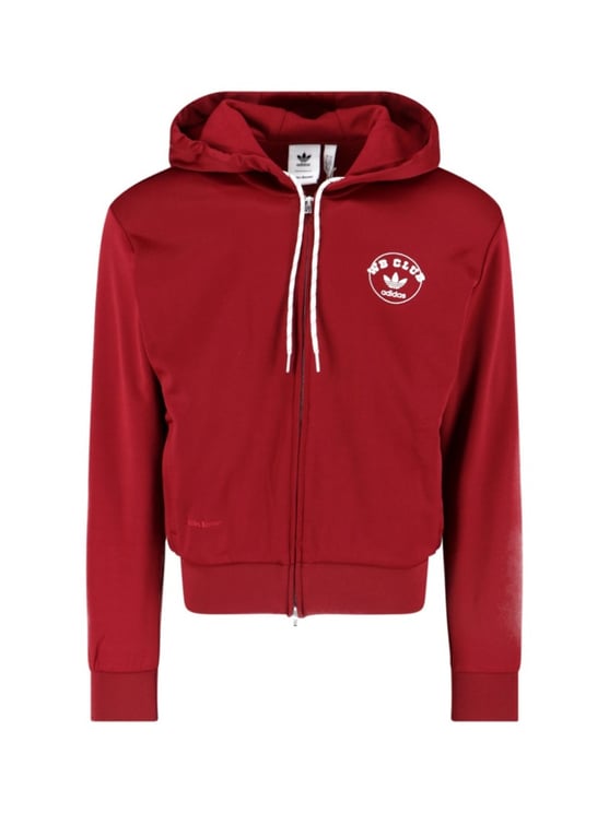 Wales Bonner Bordeaux Cotton Blend Zip-Up Hoodie