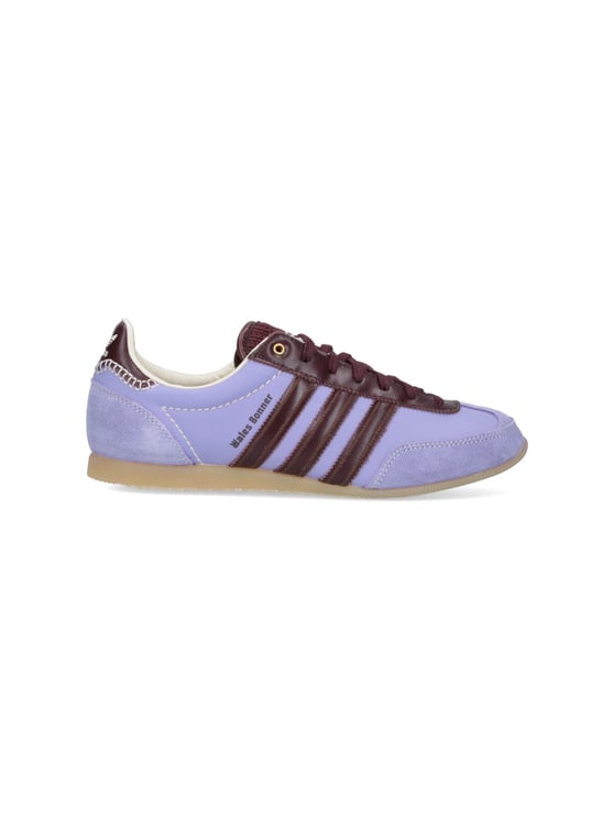 Wales Bonner "Japan" Sneakers, In Purple Leather, Round Toe