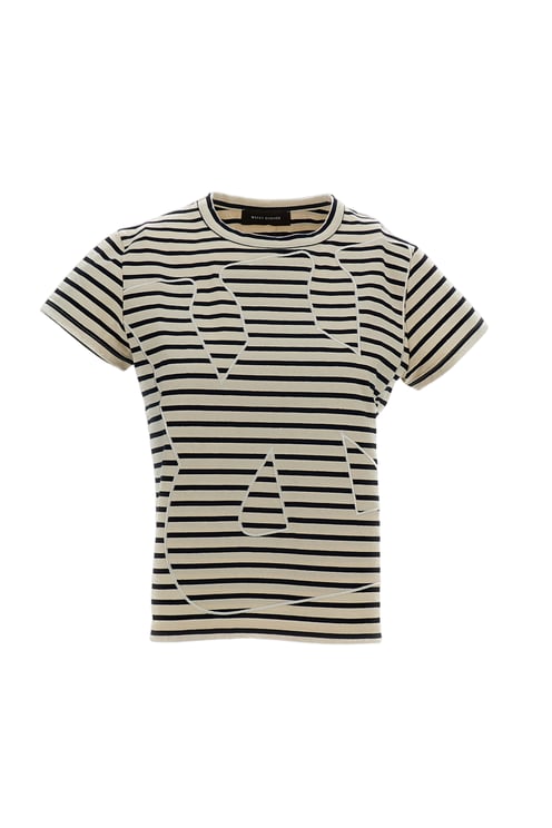 Wales Bonner Cropped Cotton Jersey T-Shirt with Textured Stripes