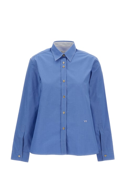 Wales Bonner Structured Cotton Long Sleeve Shirt with Pointed Collar