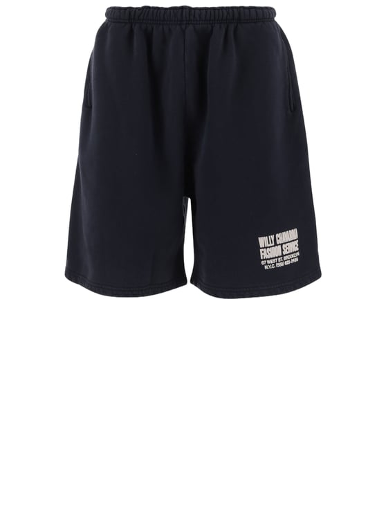 Willy Chavarria Relaxed Fit Cotton Shorts with Contrast Logo