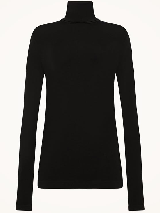 Wolford Black Aurora Biodegradable Fabric Fitted Turtleneck