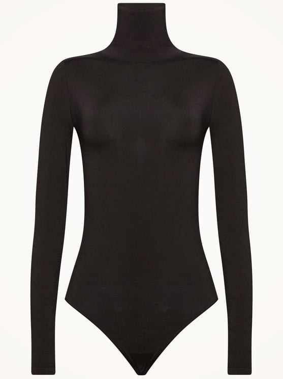 Wolford Black Colorado Matte Knit Turtleneck Bodysuit