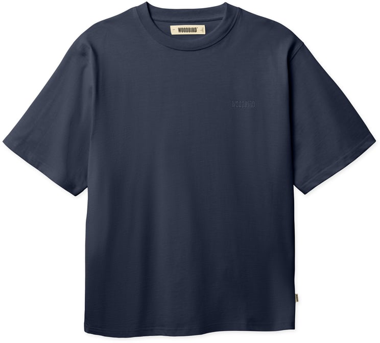 Woodbird Woodbird - Baine base tee - 2100-430 - Navy